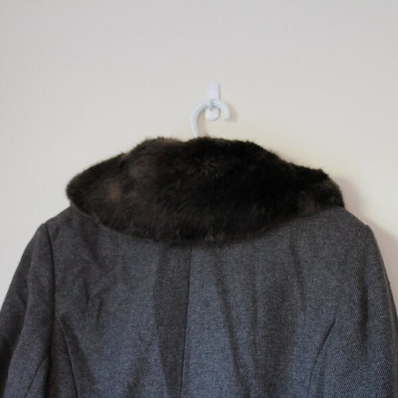 Jones New York Faux Fur Wool Winter Jacket - Picture 6 of 7